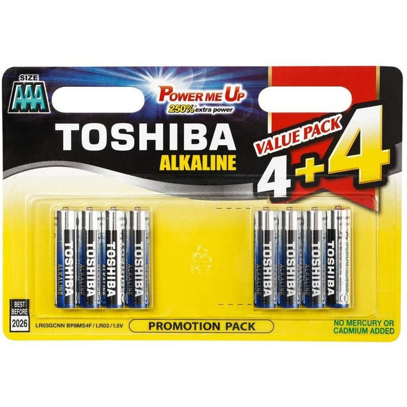 Toshiba 1.5V AAA 4+4 Batteries - Value Pack | 592621 (7479459676348)