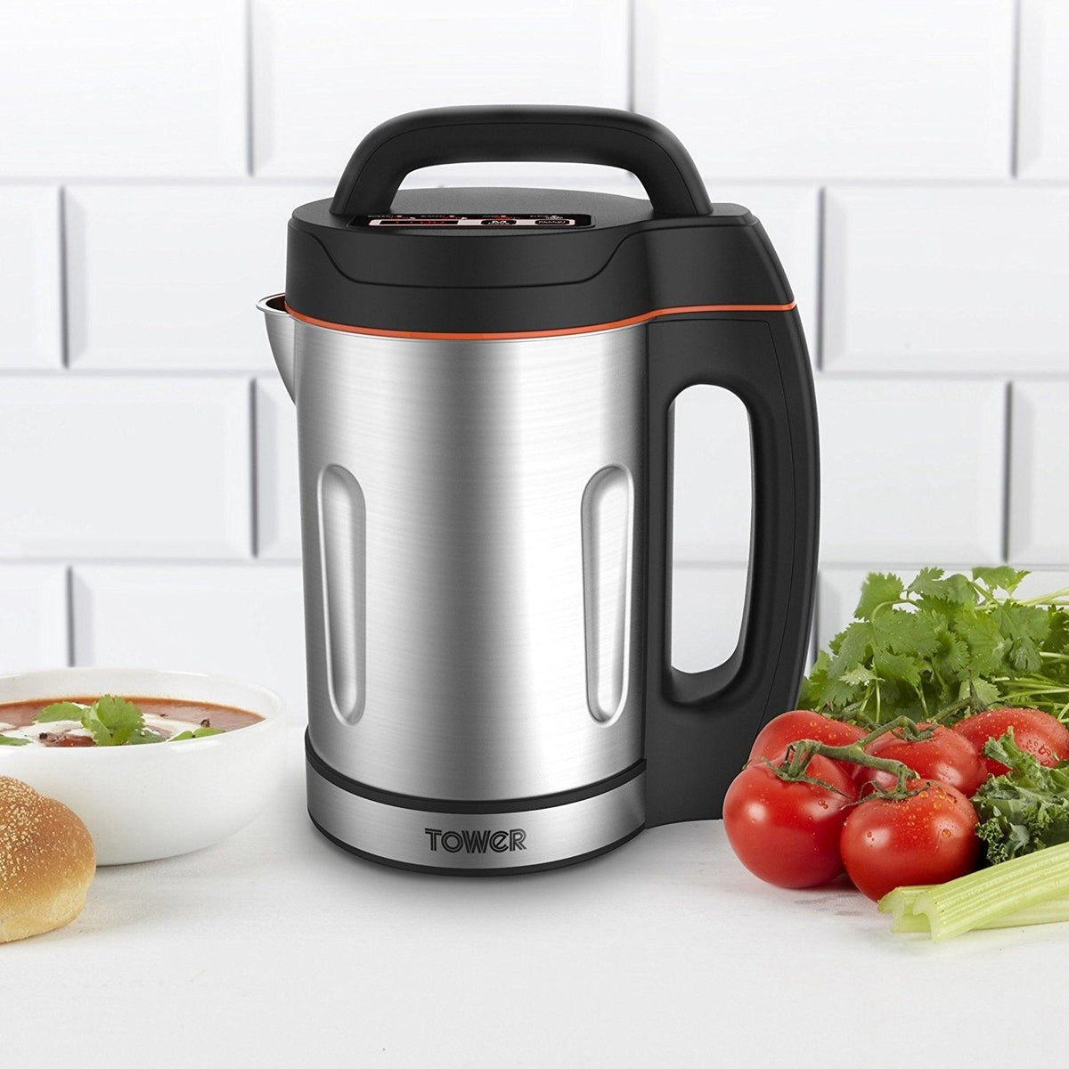 Tower 1.6L Stainless Steel Soup Maker - Silver | T12031 from DID Electrical - guaranteed Irish, guaranteed quality service. (6977395327164)