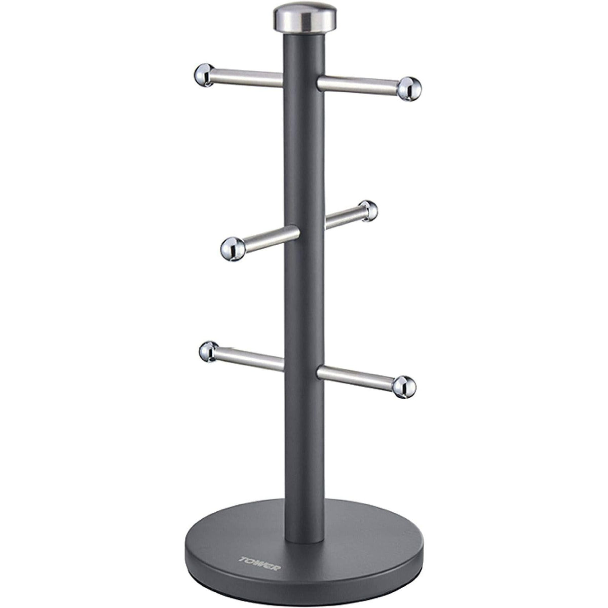 Tower 6 Cup Mug Tree with Stainless Steel Branches - Slate | T826102SLT (7523533390012)