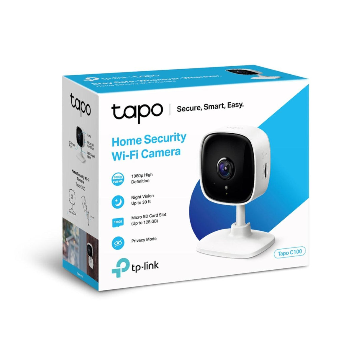 TP-Link Tapo C100 Home Security Wi-Fi Camera - White | TAPO C100 (6890858152124)