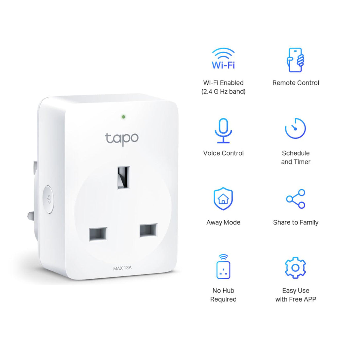 TP Link Tapo Mini Smart Wi-Fi Socket - White | TAPO P100 (6890851631292)