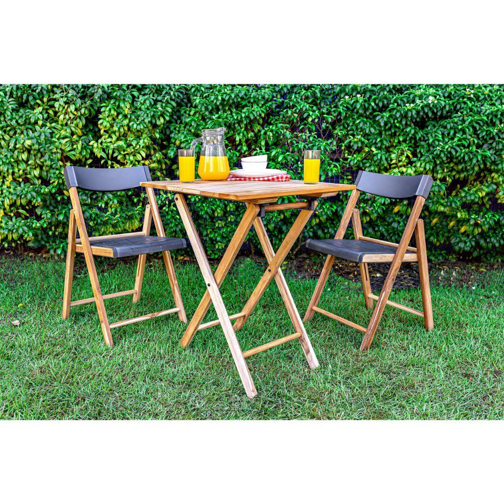 Tramontina 3 Piece Folding Teak Wood Bistro Set - Grey | 10630/093 from DID Electrical - guaranteed Irish, guaranteed quality service. (6977663828156)