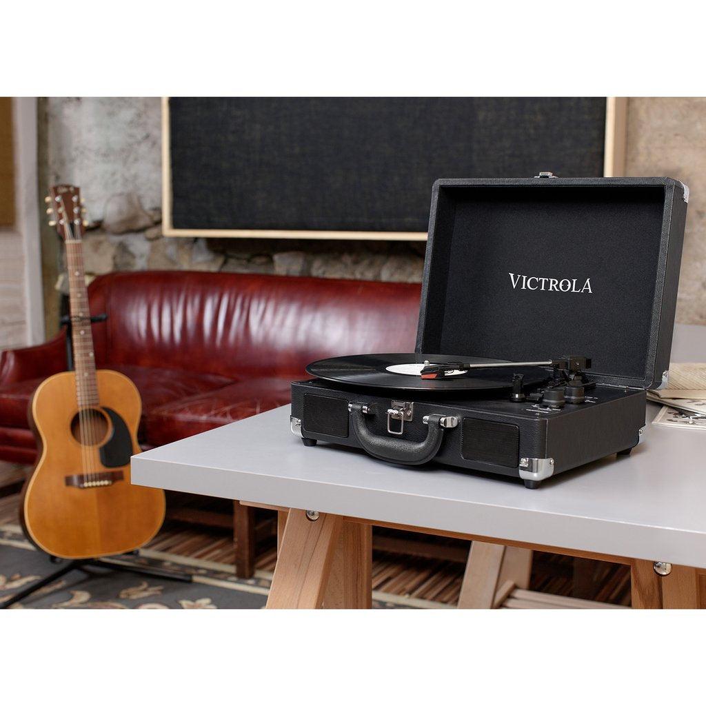 Victrola Built-in Stereo Bluetooth Portable Suitcase Record Player - Black | VSC-550BT-BLK (7105844805820)