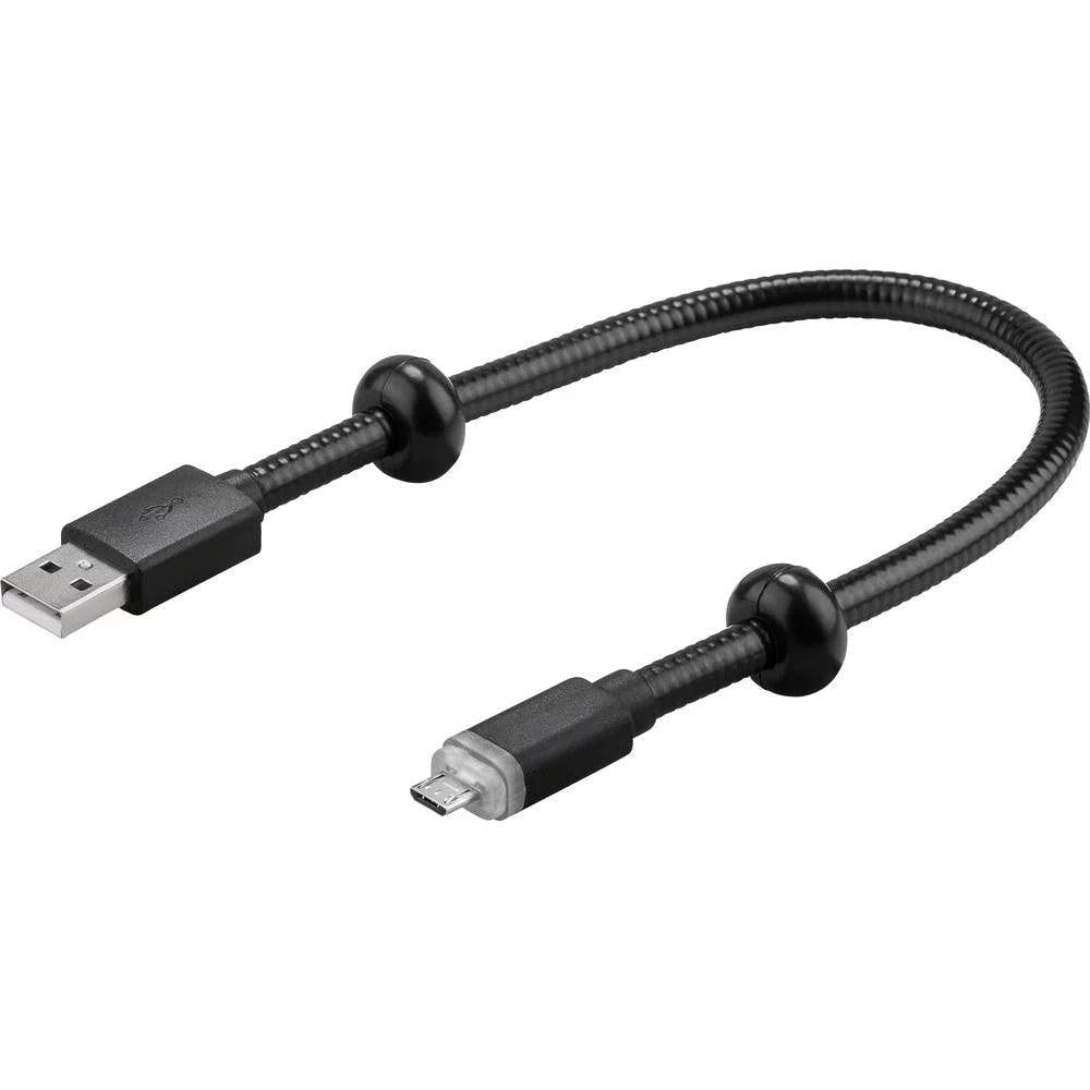 Wentronic Goobay Gooseneck 0.3m Micro USB Charging &amp; Synchronise Cable - Black | 54603 from DID Electrical - guaranteed Irish, guaranteed quality service. (6890781442236)