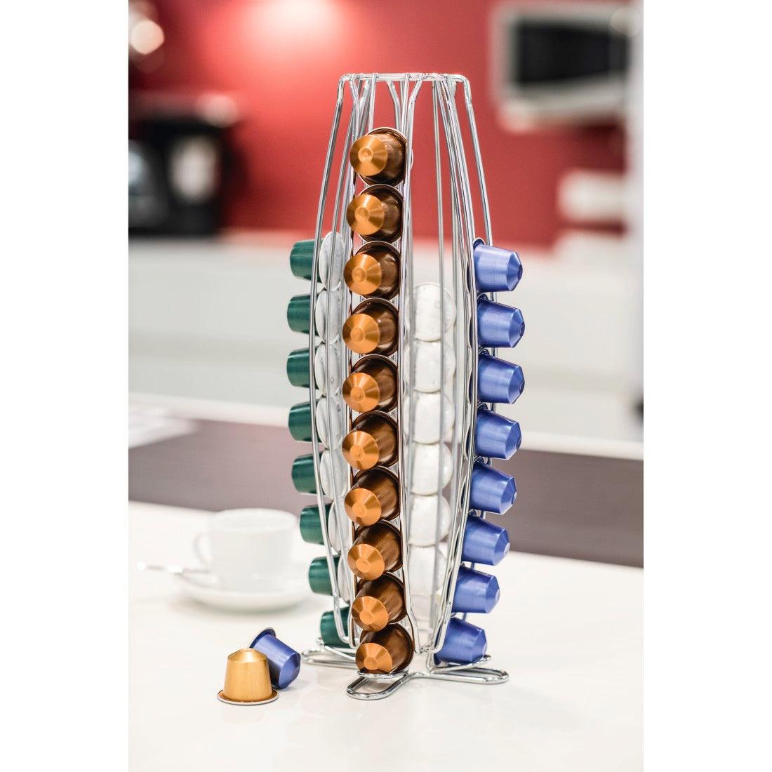 Xavax Torre Coffee Capsule Stand for Nespresso - Silver | 52421 (7543691739324)