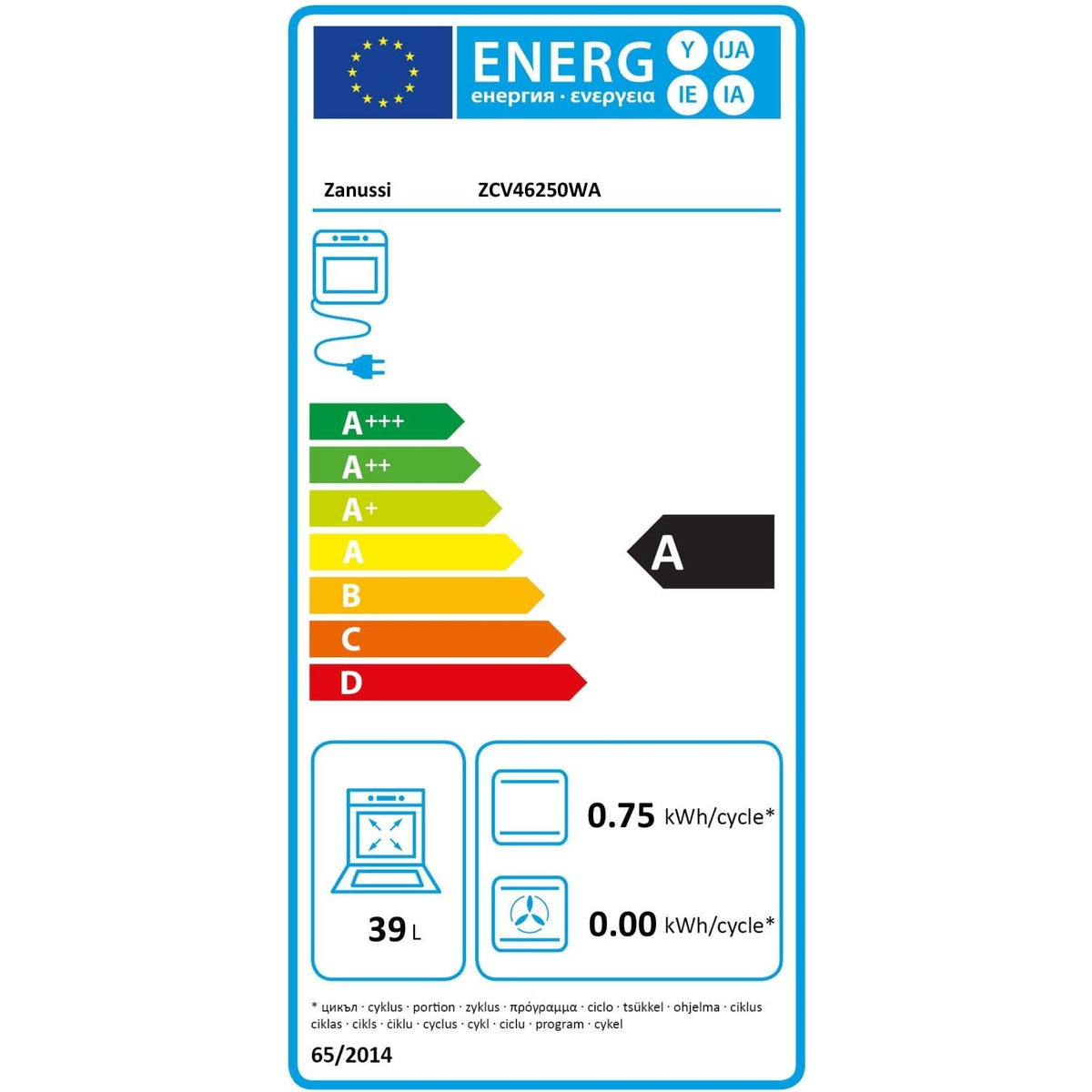 Zanussi 55cm Freestanding Electric Cooker - White | ZCV46250WA from DID Electrical - guaranteed Irish, guaranteed quality service. (6890788192444)