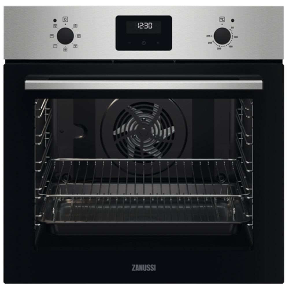 Zanussi 60CM Built In Electric Single Oven - Stainless Steel | ZOHNX3X1 from DID Electrical - guaranteed Irish, guaranteed quality service. (6890930274492)