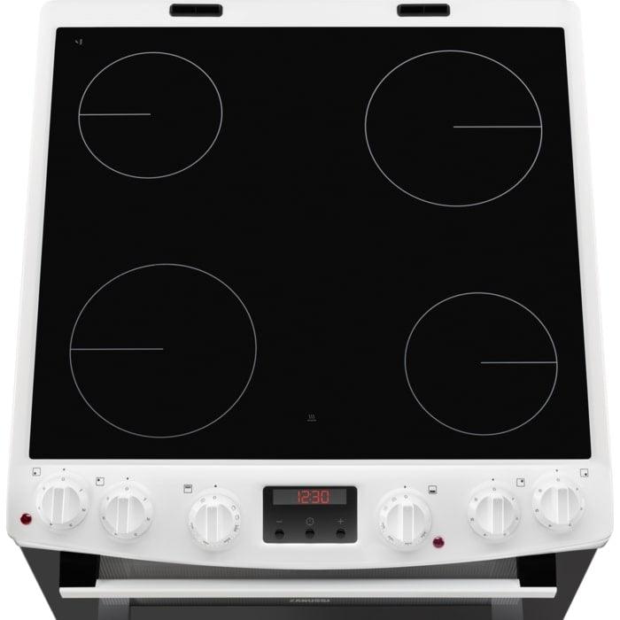 Zanussi 60CM Freestanding Ceramic Electric Cooker - Black and White | ZCV66250WA from DID Electrical - guaranteed Irish, guaranteed quality service. (6977512112316)