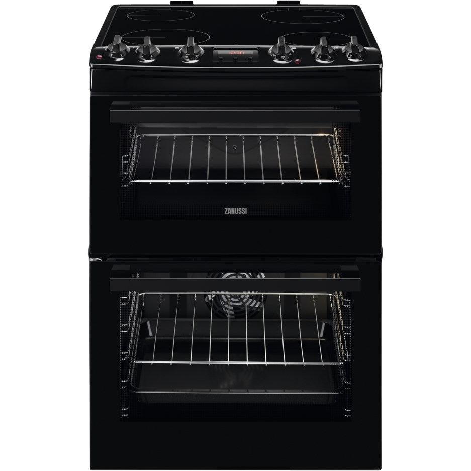 Zanussi 60CM Freestanding Ceramic Electric Cooker - Black | ZCV66250BA from DID Electrical - guaranteed Irish, guaranteed quality service. (6890931421372)