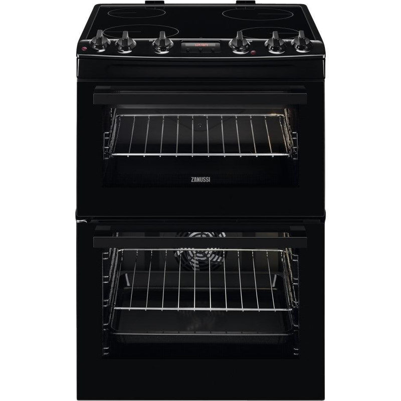 Zanussi 60CM Freestanding Ceramic Electric Cooker - Black | ZCV66250BA from DID Electrical - guaranteed Irish, guaranteed quality service. (6890931421372)