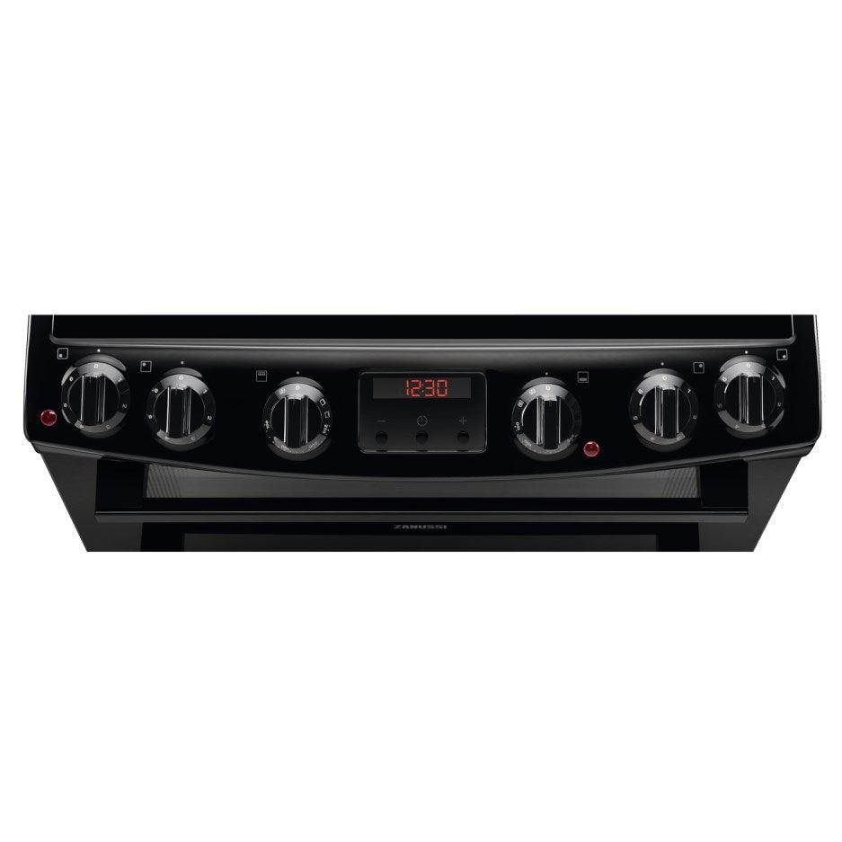 Zanussi 60CM Freestanding Ceramic Electric Cooker - Black | ZCV66250BA from DID Electrical - guaranteed Irish, guaranteed quality service. (6890931421372)